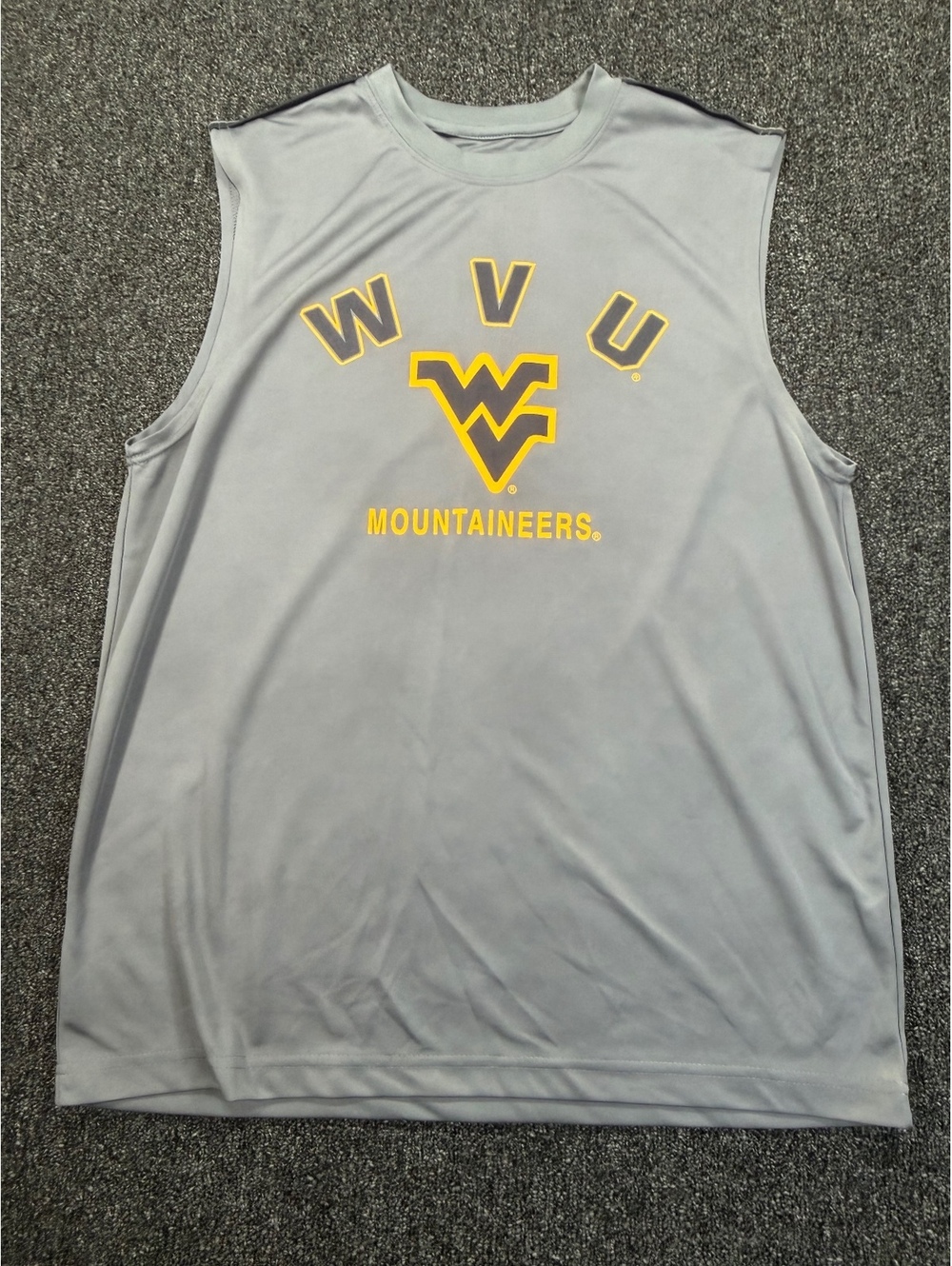 WVU West Virginia Mountaineers Sleeveless Shirt Mens L Colosseum Campus Heritage